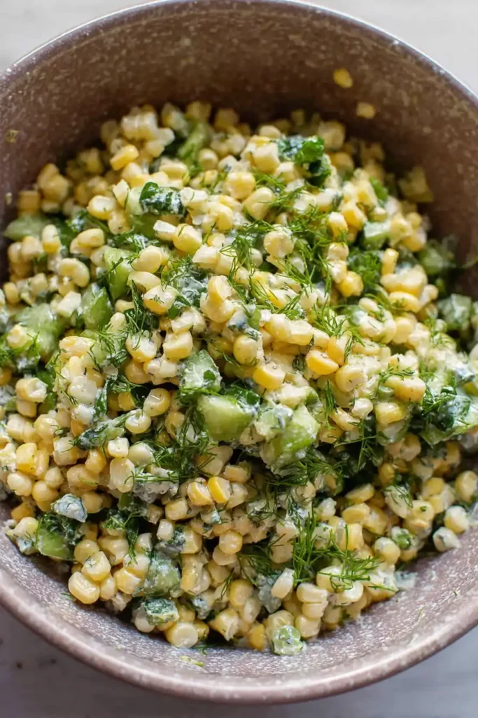 Hot Honey Grilled Chicken 10 Corn salad with herbs and sour cream