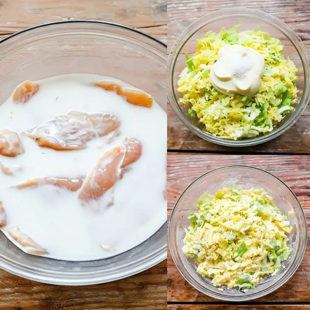 Buttermilk brined chicken and homemade cabbage slaw for hot honey chicken sandwich